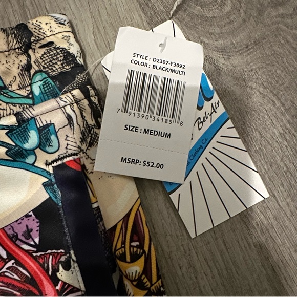 NWT FRESH PRINTS OF BEL-AIR BY DRILL CLOTHING Skull Mushroom Graphic Swim Short - Picture 4 of 8